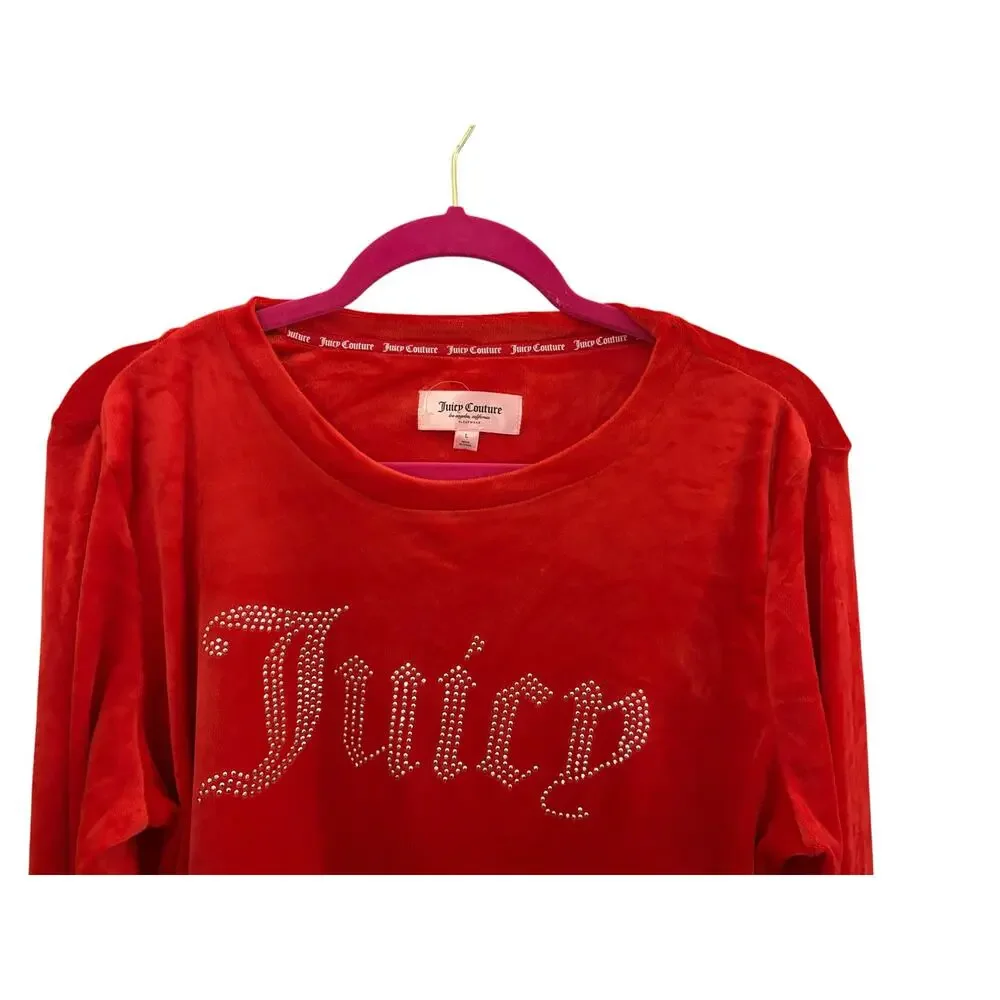 Juicy Couture Sleepwear Top Jr. Size L Super Soft Plus with Rhinestone Logo